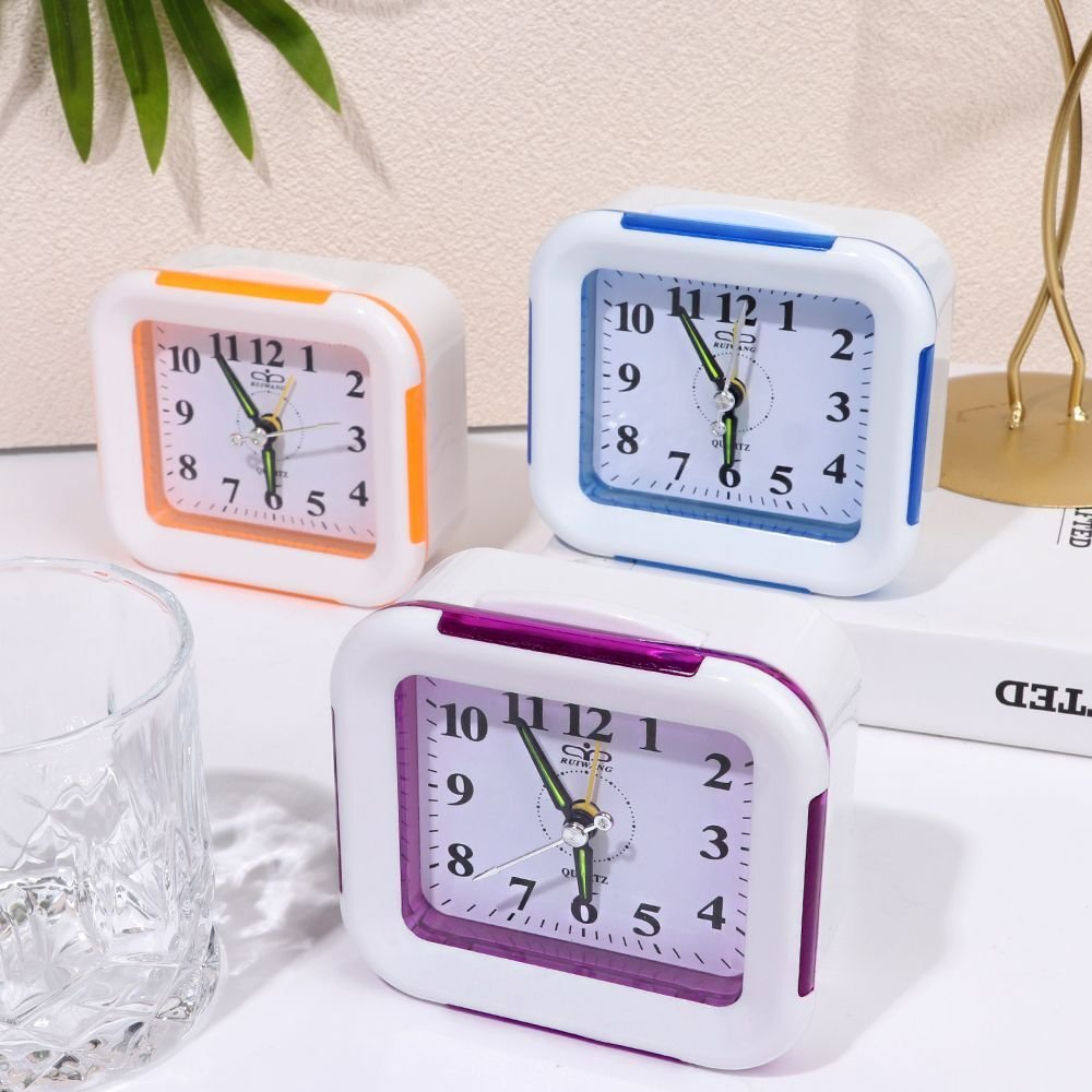 Bedside Clocks Quartz Alarm Clock With Night Light Small Square