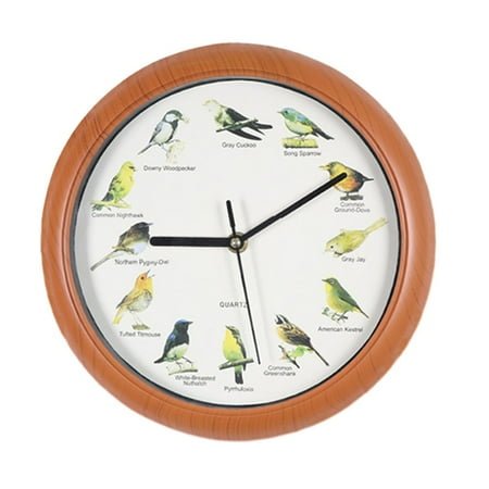 Beijiahe 10inch Wall Clock, Singing Bird Clock Retro American Creative Clock, Bird Calling Living Room Wall Clock Home Decor