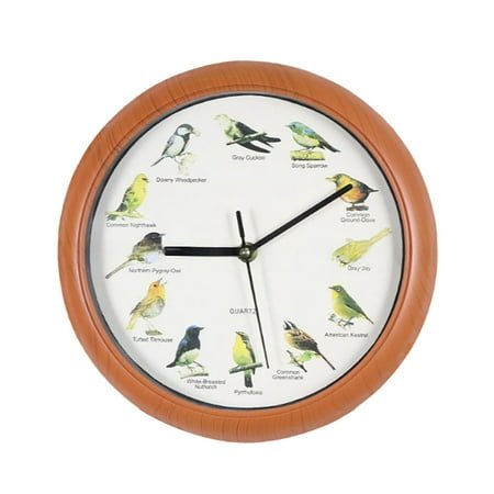 Best Hot Sale! Bird Chirping Clock, Mlthcig Bird Song Clock Birdsong Clock Novelty Chiming Wall Clocks Vintage Birds Clocks With Sound UK Animal Design Talking Bird Decorative Home for Birds Lovers