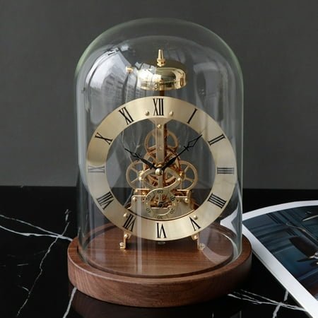 Black Walnut Wood Night Light Clock - Voice-Activated Smart Home Decor,retro alarm clock，Mechanical Clock，Voice-controlled warm light LED night light,Gift