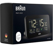 Braun Digital Alarm Clock with Date, Month and Temperature