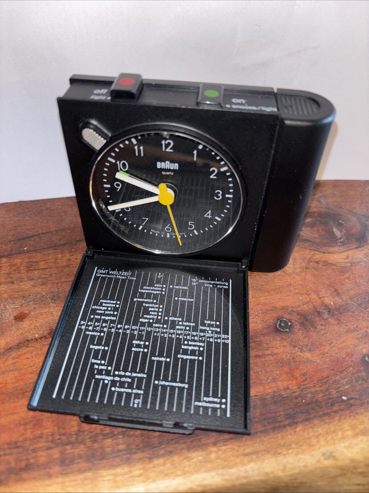 BRAUN REFLEX CONTROL TRAVEL ALARM CLOCK TYPE 3 866 WORKING CONDITION