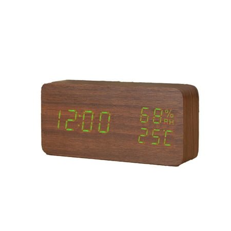CCOCC Alarm Clock,Silent Digital Clock,Voice-Activated Bedside Clock,Precise Multi-Alarm Clock