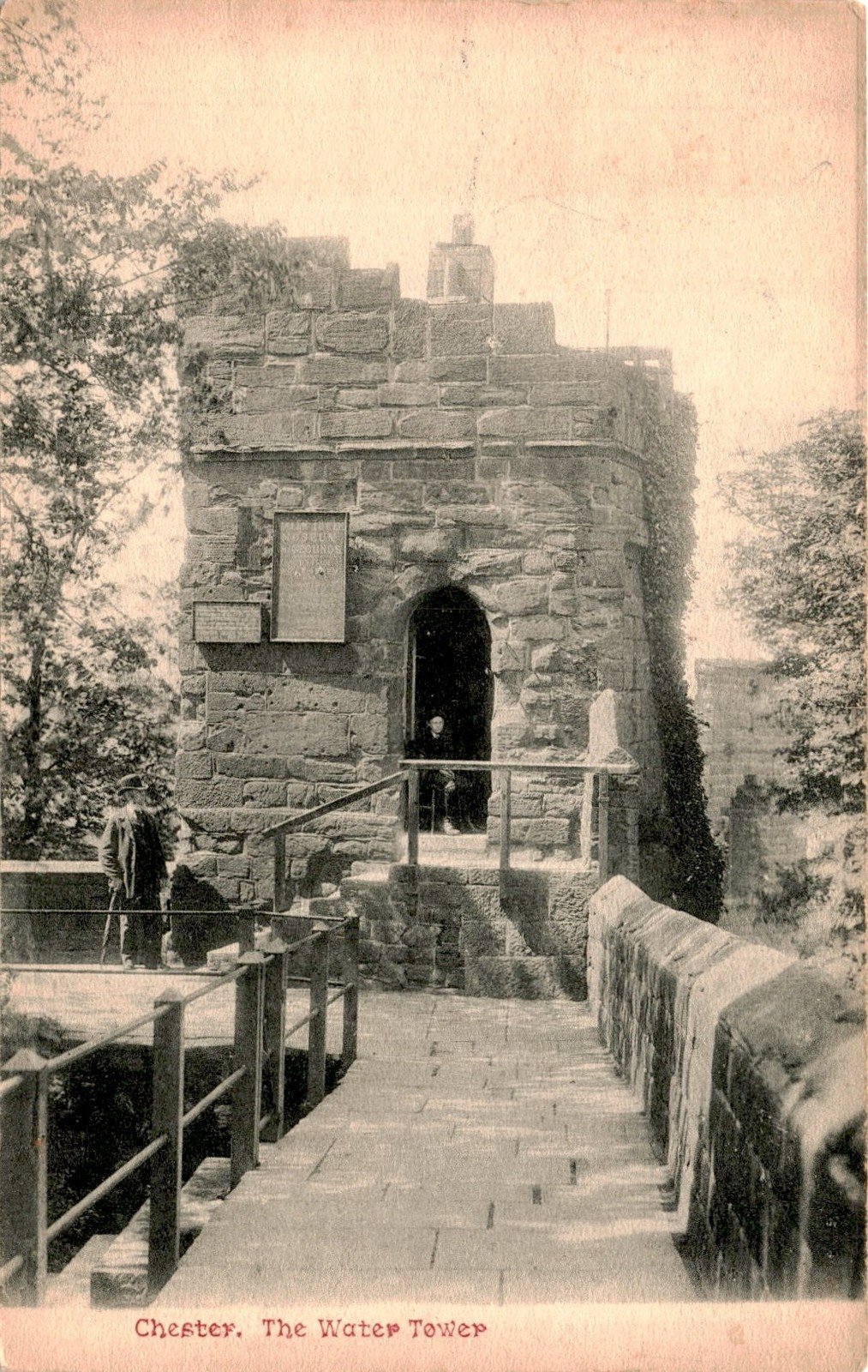 Chester, Water Tower, Inland postage, Address. Postcard
