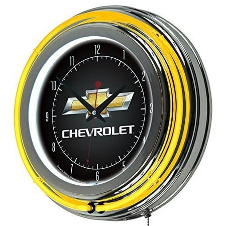 chevrolet chrome double ring neon clock, 14