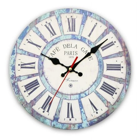 Circular wall clock, nostalgic and retro, European and American countryside, simple and quiet wooden clock