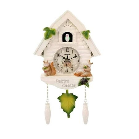 Cuckoo Clock,European Vintage Resin Bird Wall Clock with Swing Alarm,Silent Cuckoo Clocks for Room,Study Room,Home Living and Kids Decoration KVFG