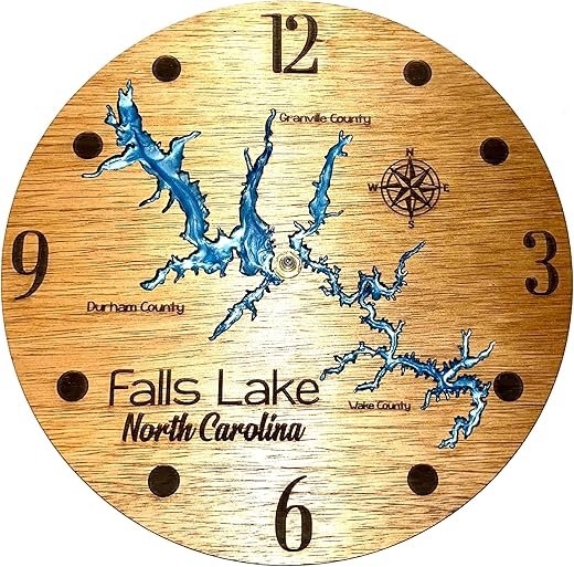 Customized Handmade Wall Clock, River or Lake Map of your choice, Glossy Resin filled, 12 inch Diameter Wall Mounted