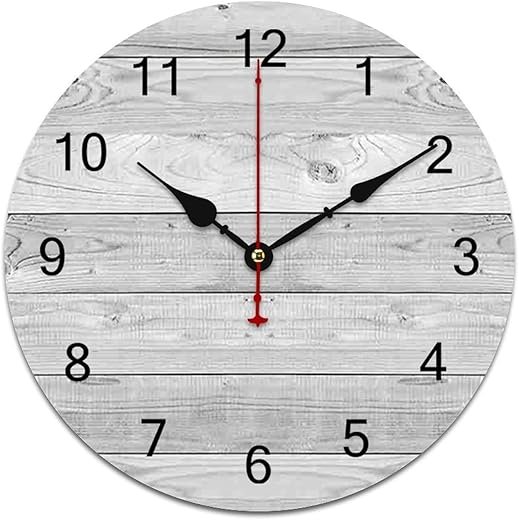 Custom Wall Clock Personalized Clocks with Photo Text Logo Non-Ticking Clocks Silent Customize Gifts for Kitchen Bathroom Home Wedding Friend Family Lover Wood Grain Style 9.84in 25cm