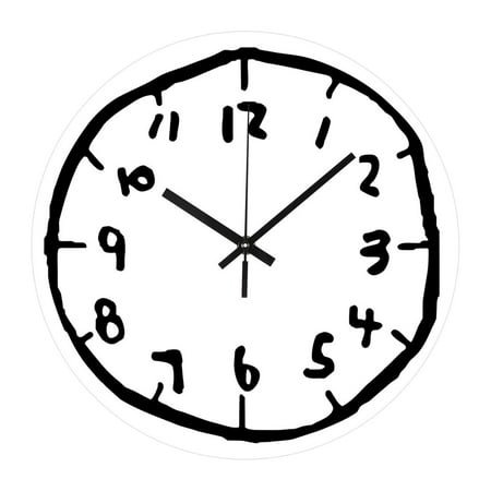 deevoka Acrylic Wall Clock Ornament Fashion Modern Silent Minimalist Art Clock Decorative Clock for Indoor Kitchen Office Dining Room White