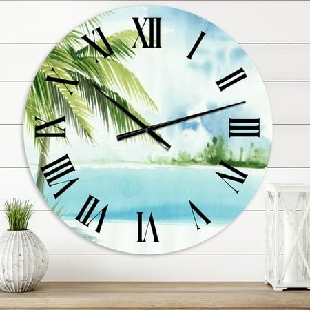Designart 1 in Quartz Coastal Wall Clock
