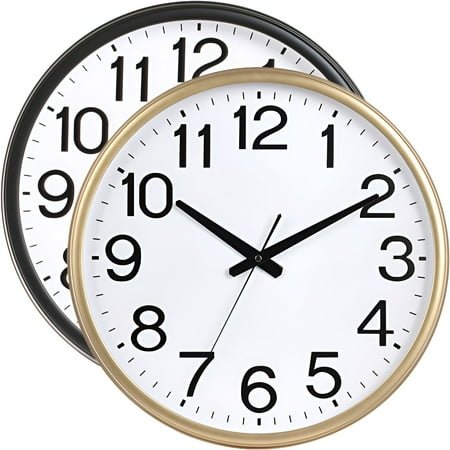 DESIGNICE 2Pcs Wall Clock,Antique Design Modern Wall Clock,Functional Timepiece Bathroom Clock,Combination Style1,13In
