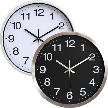 DESIGNICE 2Pcs Wall Clock,Minimalist Design Modern Wall Clock,Easy Setup Bathroom Clock,Colormixing3,12In