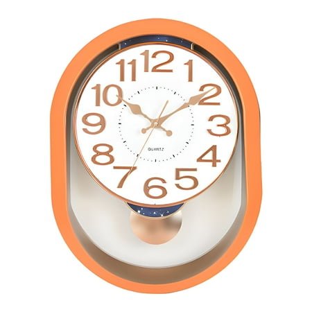 DESIGNICE Wall Clock,Balanced Oval Structure Modern Wall Clock,Eye-Catching Shape Bathroom Clock,Style1,46*35*6.5Cm