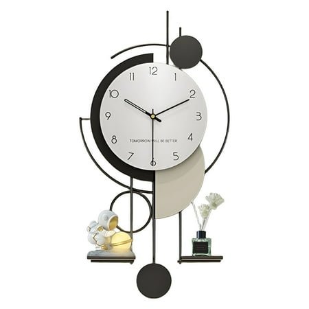 DESIGNICE Wall Clock,Brushed Finish Modern Wall Clock,Textured Surface Bathroom Clock,Style1,81*41*29Cmcm