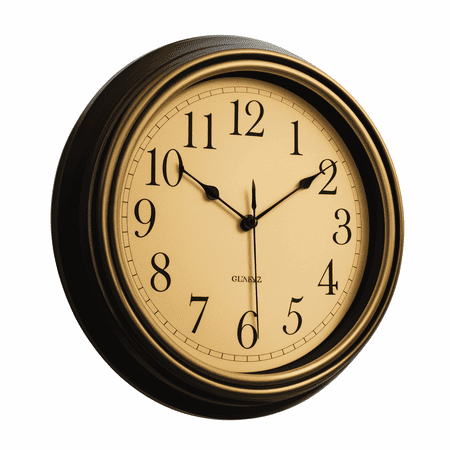 DESIGNICE Wall Clock,Classic American Vintage Design Small Wall Clock,Distressed Vintage Dial with Dual Numerals Wall Clocks Battery Operated,Style2