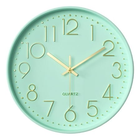 DESIGNICE Wall Clock,Clean Sweep Modern Wall Clock,Quiet Operation Bathroom Clock,Style1,14In
