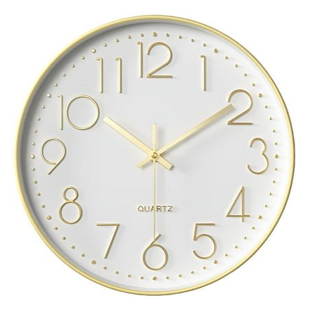 DESIGNICE Wall Clock,Elegant Numbers Modern Wall Clock,Precise Timing Bathroom Clock,Style1,12In