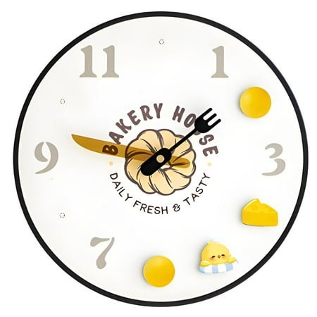 DESIGNICE Wall Clock,Food Themed Modern Wall Clock,Clear Readability Bathroom Clock,Style
