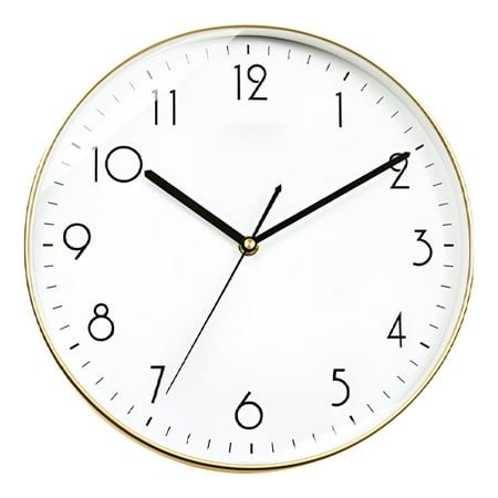 DESIGNICE Wall Clock,Glossy Trim Modern Wall Clock,Streamlinedrefinement Bathroom Clock,Style1,10In