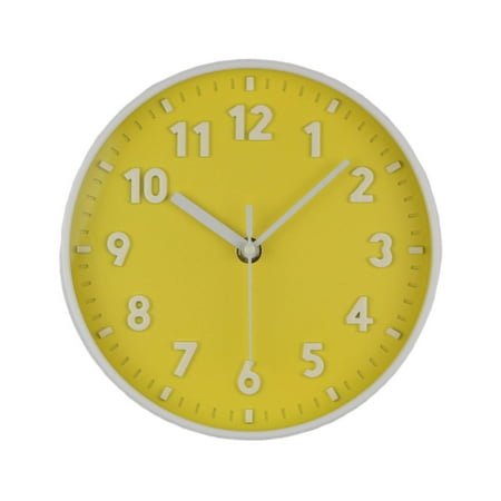DESIGNICE Wall Clock,Minimalist Japanese Design Large Wall Clock,Silent Sweep Mechanism Kitchen Clock,Yellow
