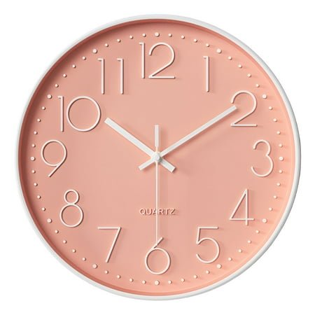 DESIGNICE Wall Clock,Modern Numbers Modern Wall Clock,Peaceful Sweep Bathroom Clock,Style1,10In