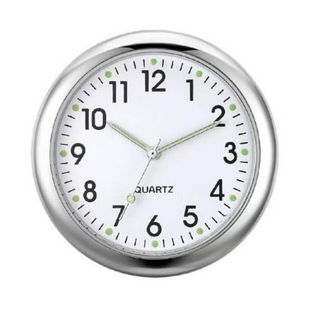 DESIGNICE Wall Clock,Quartz Timing Small Wall Clock,Alloy Construction Recyclable Night Glow Wall Clocks Battery Operated,White