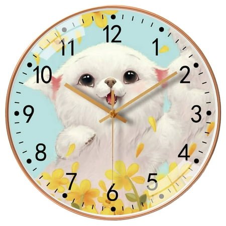 DESIGNICE Wall Clock,Quiet and Accurate Kitchen Clock,Sweep Second Movement High Efficiency and Reliability Bathroom Clock,Style7,8