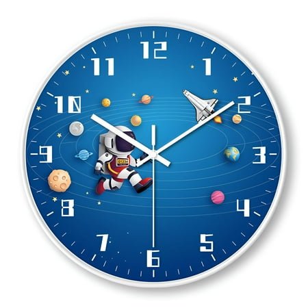 DESIGNICE Wall Clock,Smooth Edges Modern Wall Clock,Timeless Motion Bathroom Clock,Style1,8In