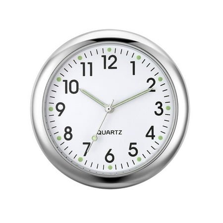 DESIGNICE Wall Clock,Steel Case with Glass Mirror Small Wall Clock,Quartz Movement with Adjustable Knob Bathroom Clock,Style2