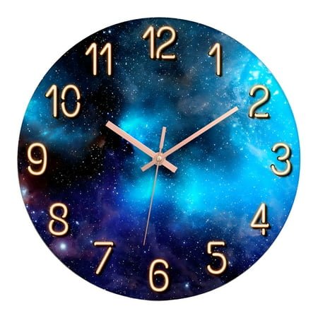 DESIGNICE Wall Clock,Unique Patterns Modern Wall Clock,Fun Style Bathroom Clock,Style1,30Cm