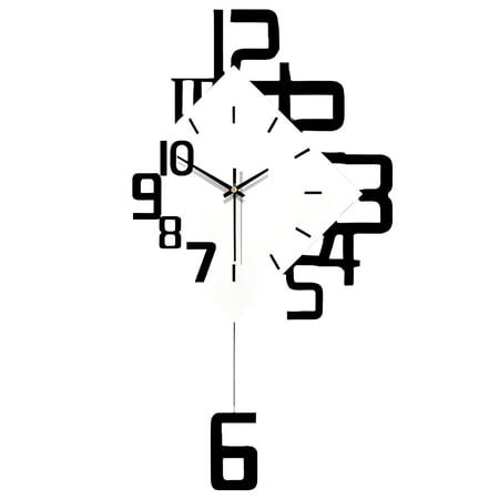 DESIGNICE Wall Clock,Unique Shape Modern Wall Clock,Dynamic Pendulum Bathroom Clock,Style1