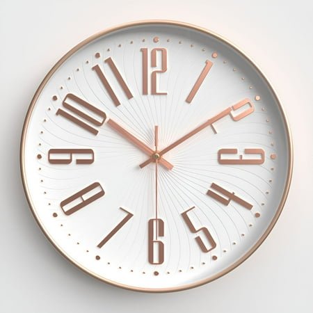 DESIGNICE Wall Clock,Whisper Quiet Modern Wall Clock,Zero Noise Bathroom Clock,Style1,12In