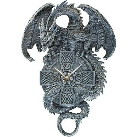 Design Toscano The Celtic Timekeeper Sculptural Dragon Wall Clock