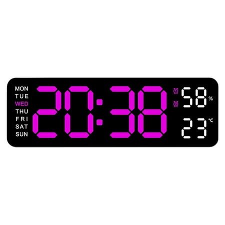 Digital Wall Clock,Digital Calendar,Large Wall Clock, 9 Display Digital Clock, Led Digital Clock, Countdown Dimmer Large Clock, The Led Large Digital Clock for Walls (Black)