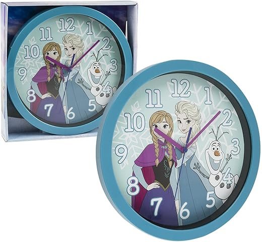 Disney Frozen Elsa Anna Olaf Wall Clock Office Home Wall Decor 9.5 Inches Blue