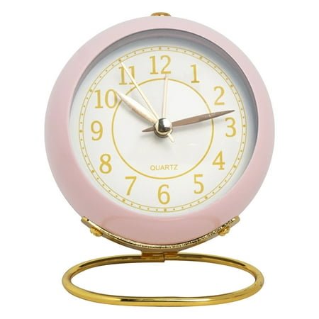 DNHAQB Analog Alarm Clocks,Retro Backlight Cute Simple Design Small Desk Clock with Night Light,Silent Non-Ticking,Battery Powered,for Decor,Bedrooms,Travel,Kitchen,Bedside Desktop