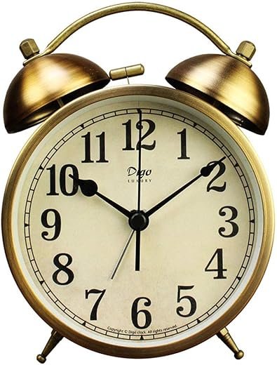 Dual Alarm Clock, 4-Inch Twin Bell Alarm Clock with Backlight and Loud Volume for Heavy Sleepers - Bedroom