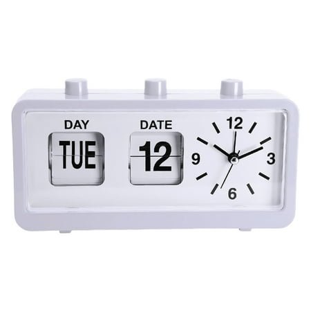 Elegant Vintage Manual Mechanical Alarm Clock with Calendar Date Day Time Displayfor Distinctive Home Decoration
