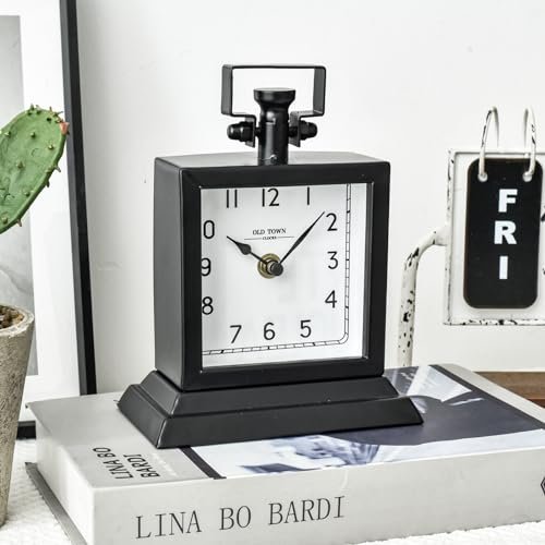 EMAX HOME Decorative Mantel Desk Shelf Clock – Mesmerizing Black Small Mantel Clock for Your Mantle or Desk