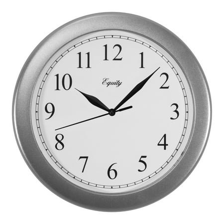 Equity 10 Silver Quartz Analog Wall Clock, 25206