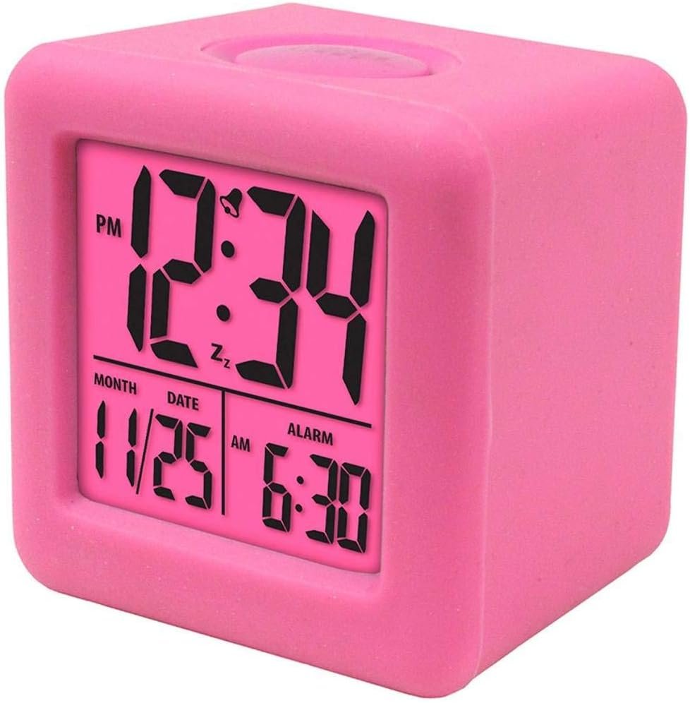 Equity by La Crosse 70902 Pink Soft Cube LCD Alarm Clock