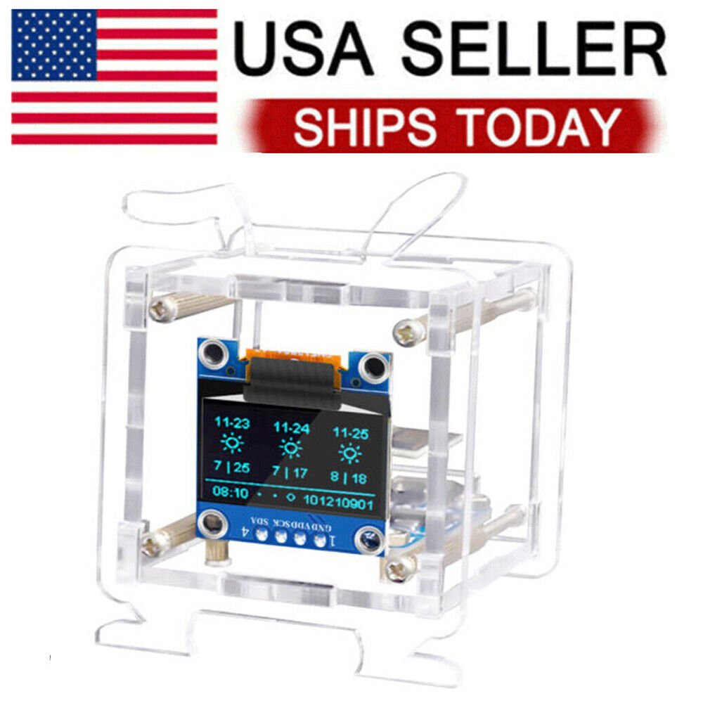 ESP8266 DIY Electronic Kit OLED Display Mini Clock+Case DIY Soldering Project US