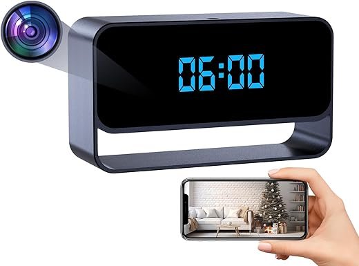 FHD 1080P Hidden Camera Clock - WiFi Wireless Spy Camera for Indoor Home Security - Advanced Nanny Cam with Superior Night Vision