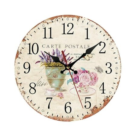 Fridja European Style Creative Wooden Living Room Bedroom Decoration Round Wall Clock