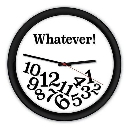 Funny Whatever Wall Clock - Black Room Decor Gift