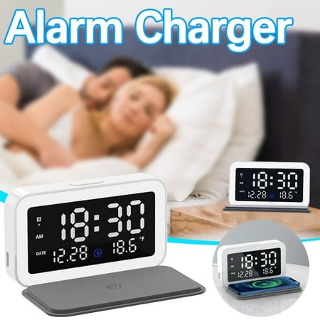 FYHALE Mobile Phone Wireless Charging Three In LED Night Light Small Alarm Clock Fast Charging Date Temperature Multi Function