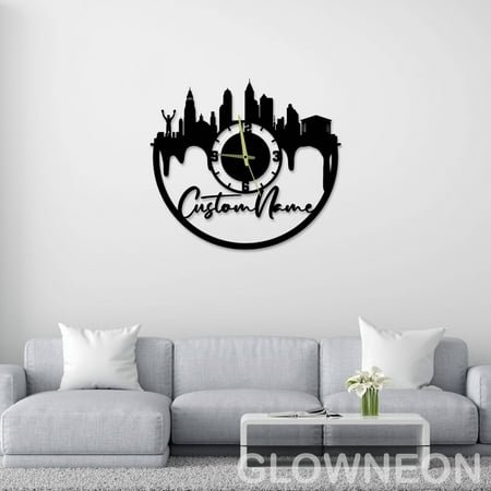 Glowneon Custom Philadelphia Metal Wall Clocks, Philadelphia Wall Art