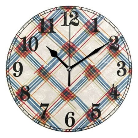 Grid Lattice 10 Silent Wall Clock Non-Ticking Battery Clocks