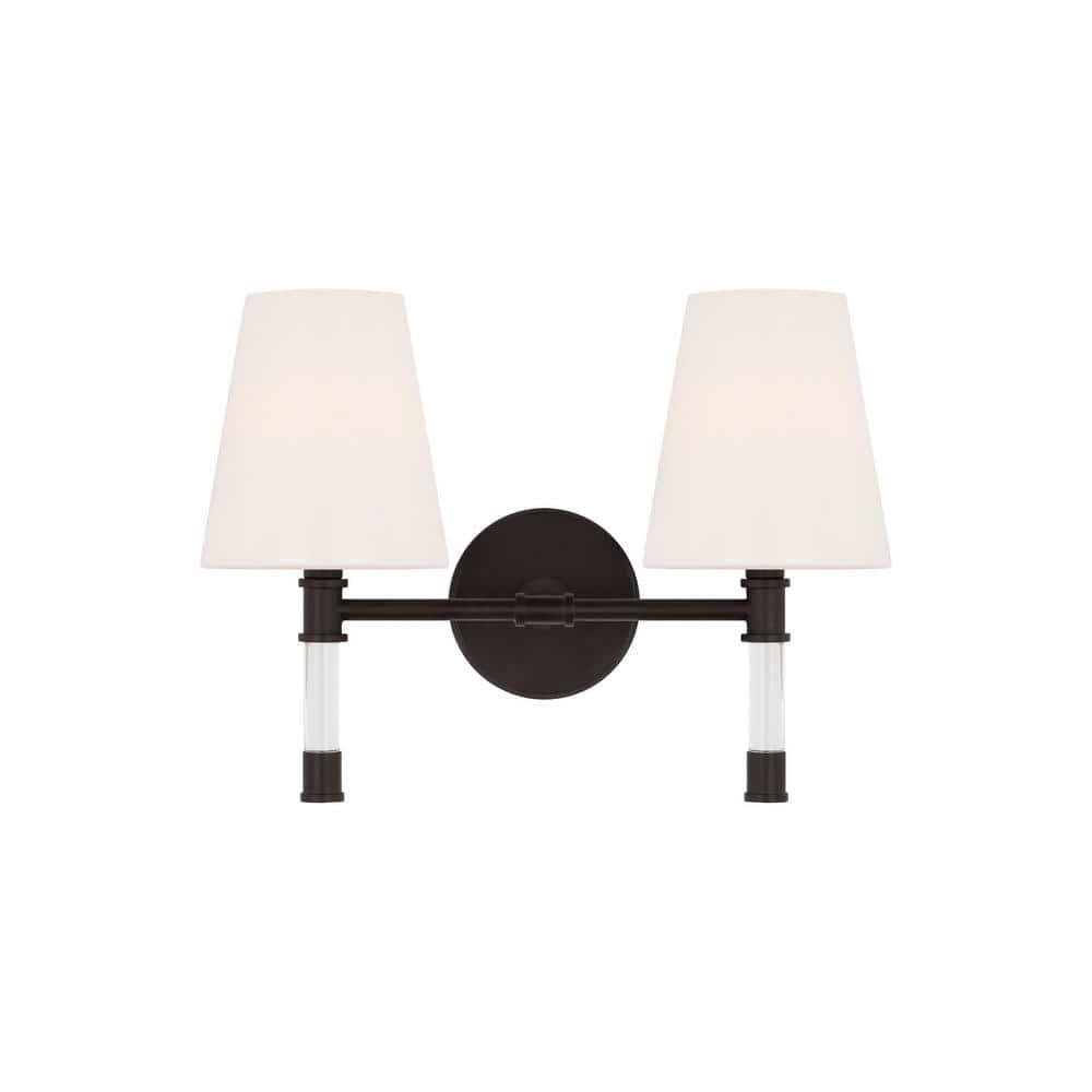 Hanover 15 in. W x 11 in. H 2-Light Aged Iron Dimmable...